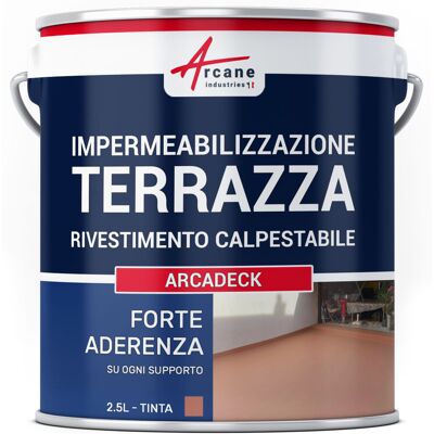 ARCANE INDUSTRIES Guaina Liquida Calpestabile, Guaina Per Terrazzi Calpestabile, Impermeabilizzazione Con Arcadeck - 2,5 L Tegola - ARCANE INDUSTRIES Guaina Liquida Calpestabile, Guaina Per Terrazzi Calpestabile, Impermeabilizzazione Con Arcadeck - 2,5 L Tegola -