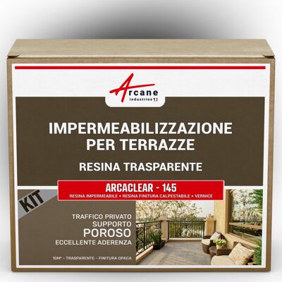 ARCANE INDUSTRIES Guaina Liquida Trasparente: Per Terrazzi, Piastrelle, Piscine - Kit Arcaclear - 10 M², Traffico Privato, Supporto Poroso Finitura Opaca - ARCANE INDUSTRIES Guaina Liquida Trasparente: Per Terrazzi, Piastrelle, Piscine - Kit Arcaclear - 10 M², Traffico Privato, Supporto Poroso Finitura Opaca -