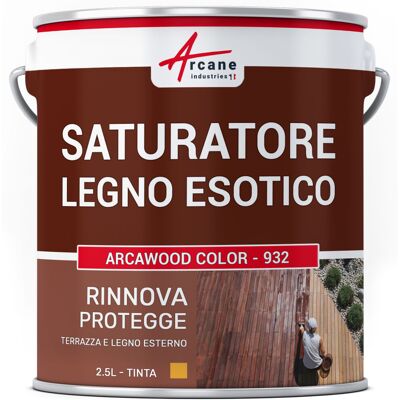 ARCANE INDUSTRIES Saturatore Per Legno Esotico, Saturatore Per Legno Da Esterno Arcawood Color - 932 - 2,5 L (fino A 12,5 M²) Quercia Dorata - Tinta Gialla - ARCANE INDUSTRIES Saturatore Per Legno Esotico, Saturatore Per Legno Da Esterno Arcawood Color - 932 - 2,5 L (fino A 12,5 M²) Quercia Dorata - Tinta Gialla -
