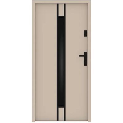 Unique Porta D'Ingresso Apertura A Sinistra In Acciaio Pieno E Inox H207 X L100 Cm Vetro Fumé Beige Spessore 55 Mm - Aricane Unique Porta D'Ingresso Apertura A Sinistra In Acciaio Pieno E Inox H207 X L100 Cm Vetro Fumé Beige Spessore 55 Mm - Aricane