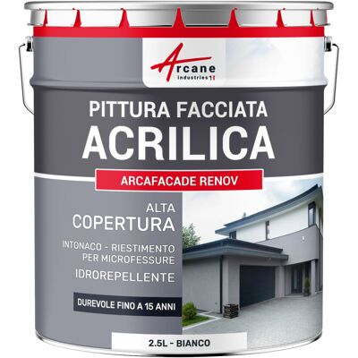 ARCANE INDUSTRIES Pittura Acrilica Per Esterni: Per Facciate Esterne E Stucco - Arcafaçade Renov - 2,5 L (+ O - 15 M² In Una Mano) Bianco - ARCANE INDUSTRIES Pittura Acrilica Per Esterni: Per Facciate Esterne E Stucco - Arcafaçade Renov - 2,5 L (+ O - 15 M² In Una Mano) Bianco -