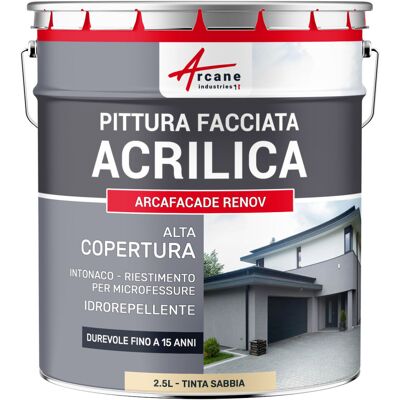 ARCANE INDUSTRIES Pittura Acrilica Per Esterni: Per Facciate Esterne E Stucco - Arcafaçade Renov - 2,5 L (+ O - 15 M² In Una Mano) Tono Sabbia - Ral 085 90 20 - ARCANE INDUSTRIES Pittura Acrilica Per Esterni: Per Facciate Esterne E Stucco - Arcafaçade Renov - 2,5 L (+ O - 15 M² In Una Mano) Tono Sabbia - Ral 085 90 20 -