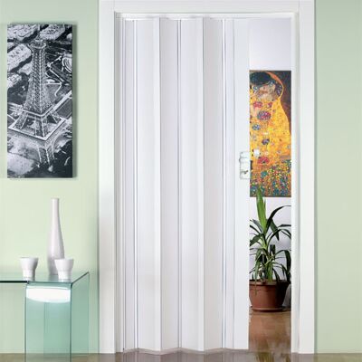 FORTE Porta A Soffietto Da Interno In Pvc 88,5x214 Cm Mod. Luciana Colore Bianco FORTE Porta A Soffietto Da Interno In Pvc 88,5x214 Cm Mod. Luciana Colore Bianco