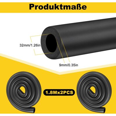 JALLERIA Isolamento In Gomma Per Tubi, 1,8 M, Isolamento Per Tubi, Schiuma Morbida, Nero, Per Isolamento Di Tubi, Attrezzature Per Il Fitness, Tubo Di Rame (diametro 19 Mm, 2 Pezzi) JALLERIA Isolamento In Gomma Per Tubi, 1,8 M, Isolamento Per Tubi, Schiuma Morbida, Nero, Per Isolamento Di Tubi, Attrezzature Per Il Fitness, Tubo Di Rame (diametro 19 Mm, 2 Pezzi)