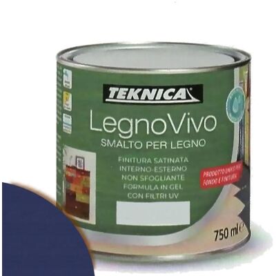TEKNICA Legno Vivo Smalto All'acqua Per Legno 750ml In Gel Vari Colori - Colore: Blu TEKNICA Legno Vivo Smalto All'acqua Per Legno 750ml In Gel Vari Colori - Colore: Blu