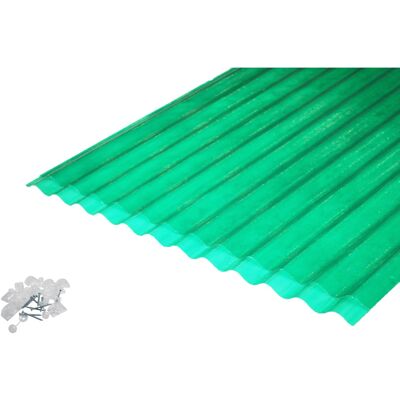 MCCOVER Set 2 Lastre Poliestere Greca Po 76/18 Verdi Con Kit Fissaggio - 90x200 Cm MCCOVER Set 2 Lastre Poliestere Greca Po 76/18 Verdi Con Kit Fissaggio - 90x200 Cm