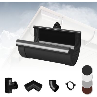 RAINWAY - Sistema Di Grondaie - 130mm In Plastica Pvc, Selezione Di Componenti 130: Antracite, Guscio Di Collegamento Alla Grondaia RAINWAY - Sistema Di Grondaie - 130mm In Plastica Pvc, Selezione Di Componenti 130: Antracite, Guscio Di Collegamento Alla Grondaia