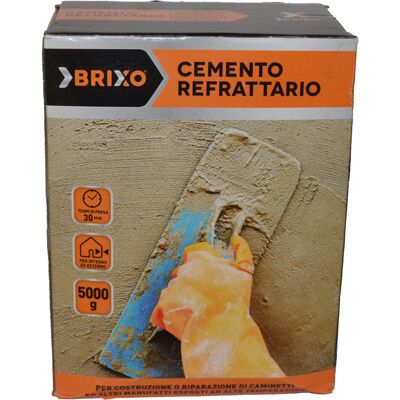 BRIXO Cemento Refrattario - 5kg - Resistente alle Alte Temperature - Interno/Esterno BRIXO Cemento Refrattario - 5kg - Resistente alle Alte Temperature - Interno/Esterno
