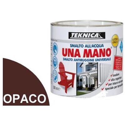 TEKNICA Smalto All'acqua Lucido/opaco Una Mano Antiruggine Univ. Certificato A+haccp - Colore: Marrone - Formato: 125 Ml - Finitura: Opaco TEKNICA Smalto All'acqua Lucido/opaco Una Mano Antiruggine Univ. Certificato A+haccp - Colore: Marrone - Formato: 125 Ml - Finitura: Opaco