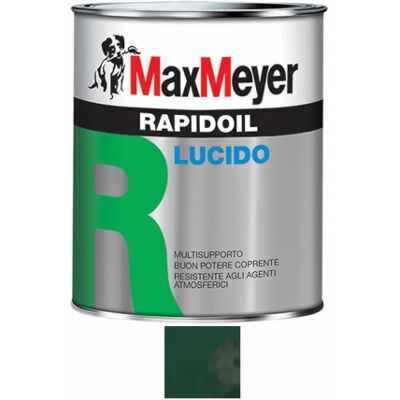 MAX MEYER Rapidoil Smalto Lucido A Solvente Per Ferro E Legno Maxmeyer Verde Muschio Ral 6005,0,375 MAX MEYER Rapidoil Smalto Lucido A Solvente Per Ferro E Legno Maxmeyer Verde Muschio Ral 6005,0,375