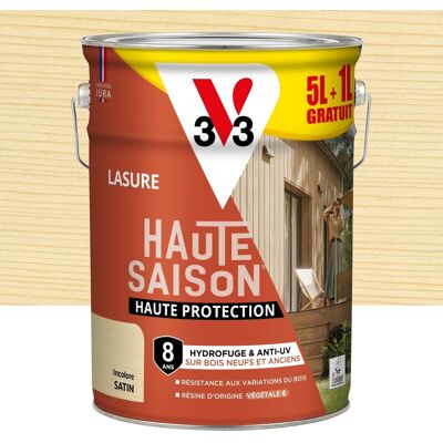 V33 Impregnante Per Legno Satinato Incolore Ad Alta Tenuta, Durata 8 Anni, 5 Litri + 20% Di Sconto V33 Impregnante Per Legno Satinato Incolore Ad Alta Tenuta, Durata 8 Anni, 5 Litri + 20% Di Sconto
