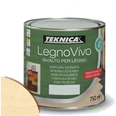 TEKNICA Legno Vivo Smalto All'acqua Per Legno 750ml In Gel Vari Colori - Colore: Avorio TEKNICA Legno Vivo Smalto All'acqua Per Legno 750ml In Gel Vari Colori - Colore: Avorio
