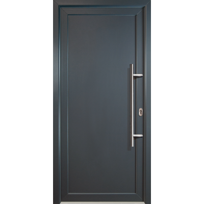 MEETH Porte D'Ingresso Classico Pvc Modello 01 , Dentro: Bianco/al Di Fuori: Titanio Larghezza: 88cm, Altezza: 208cm, Senso Di Aperatura Destra MEETH Porte D'Ingresso Classico Pvc Modello 01 , Dentro: Bianco/al Di Fuori: Titanio Larghezza: 88cm, Altezza: 208cm, Senso Di Aperatura Destra