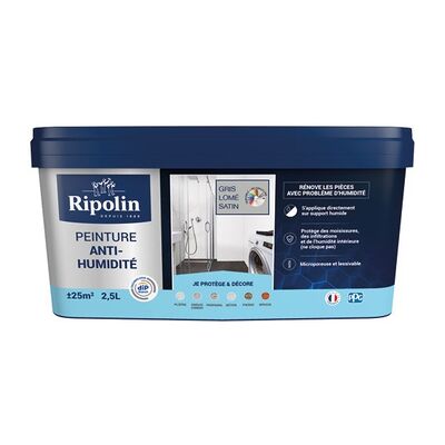 RIPOLIN Vernice Antimuffa Grigia Lome 2,5l - RIPOLIN Vernice Antimuffa Grigia Lome 2,5l -