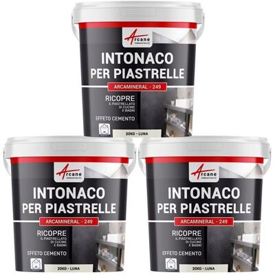 ARCANE INDUSTRIES Intonaco Per Piastrelle Del Bagno E Cucina, Su Pavimento E Pareti - Arcamineral - 3x 20 Kg Luna - ARCANE INDUSTRIES Intonaco Per Piastrelle Del Bagno E Cucina, Su Pavimento E Pareti - Arcamineral - 3x 20 Kg Luna -