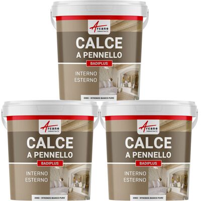 ARCANE INDUSTRIES Calce A Pennello Per Muri Esterni E Interni - Badiplus - 3 X 20 Kg Mykonos Bianco Puro - ARCANE INDUSTRIES Calce A Pennello Per Muri Esterni E Interni - Badiplus - 3 X 20 Kg Mykonos Bianco Puro -