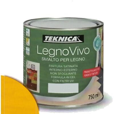 TEKNICA Legno Vivo Smalto All'acqua Per Legno 750ml In Gel Vari Colori - Colore: Giallo TEKNICA Legno Vivo Smalto All'acqua Per Legno 750ml In Gel Vari Colori - Colore: Giallo