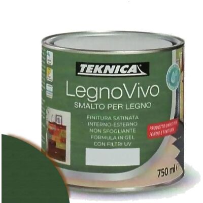 TEKNICA Legno Vivo Smalto All'acqua Per Legno 750ml In Gel Vari Colori - Colore: Verde Foresta TEKNICA Legno Vivo Smalto All'acqua Per Legno 750ml In Gel Vari Colori - Colore: Verde Foresta