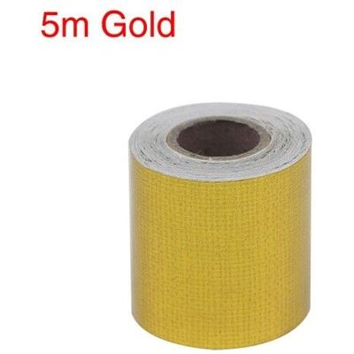 STICKERSLAB Nastro Scudo Termico Protezione Ignifugo Calore Oro/argento In Fibra Di Vetro 50mm X 5m Colore - Oro STICKERSLAB Nastro Scudo Termico Protezione Ignifugo Calore Oro/argento In Fibra Di Vetro 50mm X 5m Colore - Oro