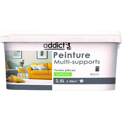 Addict Smalto Multi-supporto Satinato Da 2,5 Litri Cenere - Addict Smalto Multi-supporto Satinato Da 2,5 Litri Cenere -