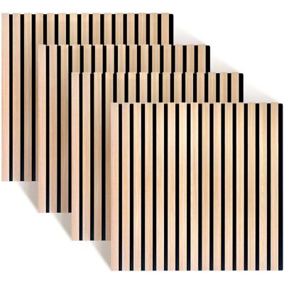 RELAXDAYS Pannelli Acustici, Set 4, 60 X 60 Cm, Isolamento & Rivestimento Murale, Impiallacciatura Rovere, Marrone RELAXDAYS Pannelli Acustici, Set 4, 60 X 60 Cm, Isolamento & Rivestimento Murale, Impiallacciatura Rovere, Marrone