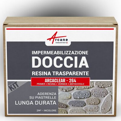 ARCANE INDUSTRIES Resina Impermeabilizzante Per Doccia, Impermeabilizzante Trasparente Per Piastrelle Doccia E Bagno - Arcaclear - 264 - 2 M² - ARCANE INDUSTRIES Resina Impermeabilizzante Per Doccia, Impermeabilizzante Trasparente Per Piastrelle Doccia E Bagno - Arcaclear - 264 - 2 M² -