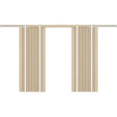 Unique Porta Scorrevole Doppia Con Sistema A Scomparsa In Legno E Mdf Scanalato 2 X H205 X L93 Cm - Arezo Unique Porta Scorrevole Doppia Con Sistema A Scomparsa In Legno E Mdf Scanalato 2 X H205 X L93 Cm - Arezo