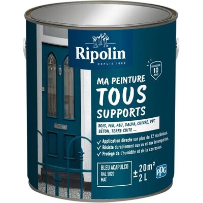 RIPOLIN Vernice Acapulco Blue Ral 5020 Primer Integrato 2l RIPOLIN Vernice Acapulco Blue Ral 5020 Primer Integrato 2l