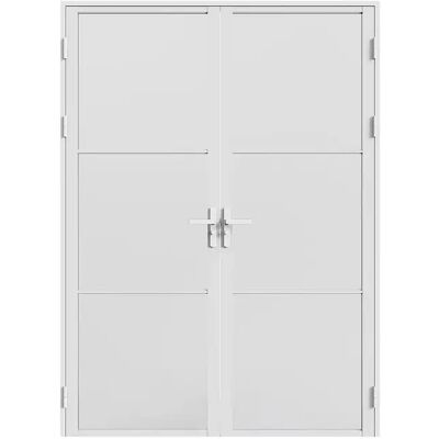 Unique Blocco Porta Reversibile A Due Ante 2 X H204 X L73 Cm In Alluminio E Vetro Satinato Bianco - Maseru Unique Blocco Porta Reversibile A Due Ante 2 X H204 X L73 Cm In Alluminio E Vetro Satinato Bianco - Maseru