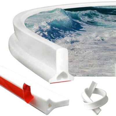 XISRENS Barriera Impermeabile In Silicone Per Soglia, Barriera Doccia Pieghevole, Striscia Di Ritenzione Idrica Per Soglia Porta Bagno Con Separazione Adesiva A Secco (bianca) XISRENS Barriera Impermeabile In Silicone Per Soglia, Barriera Doccia Pieghevole, Striscia Di Ritenzione Idrica Per Soglia Porta Bagno Con Separazione Adesiva A Secco (bianca)