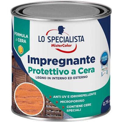 LO SPECIALISTA - Impregnante Cera ad Acqua - 0,75 l - Mogano - impregnante per legno LO SPECIALISTA - Impregnante Cera ad Acqua - 0,75 l - Mogano - impregnante per legno
