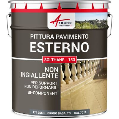 ARCANE INDUSTRIES Vernice Per Cemento Esterno Calpestabile - Solthane - 153 - 25 Kg Grigio Basalto - Ral 7012 - ARCANE INDUSTRIES Vernice Per Cemento Esterno Calpestabile - Solthane - 153 - 25 Kg Grigio Basalto - Ral 7012 -