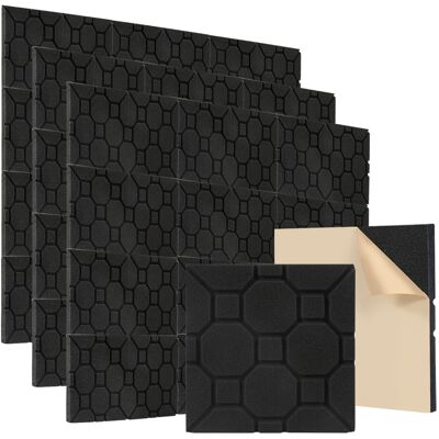 JIUBIAZ 72 Pannelli Acustici Adesivi, Profilo Cubico 30 X 30 X 2.5 Cm, Pannelli Fonoassorbenti Per Un Efficace Isolamento Acustico, Colore Nero JIUBIAZ 72 Pannelli Acustici Adesivi, Profilo Cubico 30 X 30 X 2.5 Cm, Pannelli Fonoassorbenti Per Un Efficace Isolamento Acustico, Colore Nero