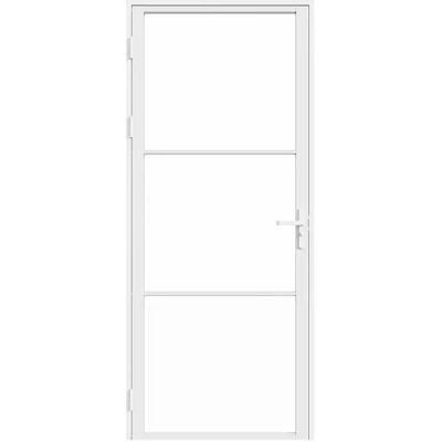 Unique Blocco Porta Reversibile H204 X L93 Cm In Alluminio E Vetro Temperato Bianco - Maseru Unique Blocco Porta Reversibile H204 X L93 Cm In Alluminio E Vetro Temperato Bianco - Maseru