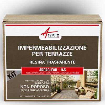 ARCANE INDUSTRIES Guaina Liquida Trasparente: Per Terrazzi, Piastrelle, Piscine - Kit Arcaclear - 10 M², Traffico Pubblico Supporto Non Poroso Finitura Opaca - ARCANE INDUSTRIES Guaina Liquida Trasparente: Per Terrazzi, Piastrelle, Piscine - Kit Arcaclear - 10 M², Traffico Pubblico Supporto Non Poroso Finitura Opaca -
