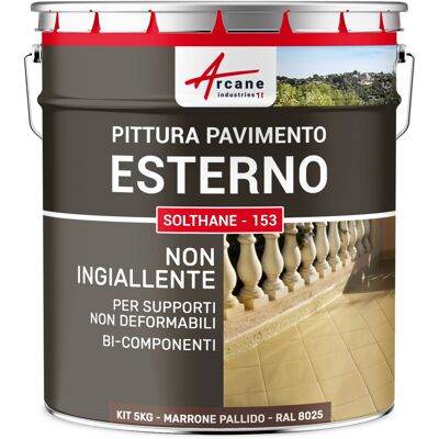 ARCANE INDUSTRIES Vernice Per Cemento Esterno Calpestabile - Solthane - 153 - 5 Kg Marrone Pallido - Ral 8025 - ARCANE INDUSTRIES Vernice Per Cemento Esterno Calpestabile - Solthane - 153 - 5 Kg Marrone Pallido - Ral 8025 -