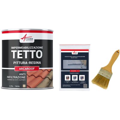 ARCANE INDUSTRIES Guaina Liquida Per Tegole, Resina Impermeabilizzante Per Tegole - Arcaroof Pack - 0,75 L (fino A 0,5 M²) Paglia - ARCANE INDUSTRIES Guaina Liquida Per Tegole, Resina Impermeabilizzante Per Tegole - Arcaroof Pack - 0,75 L (fino A 0,5 M²) Paglia -
