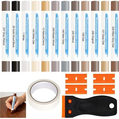OEM Stucco Per Legno, Kit Per La Riparazione Di Parquet (12 Colori), Kit Per La Riparazione Di Piastrelle Con Spatola E Nastro Adesivo Per Pavimenti In Laminato/vinile E Mobili In Legno, Ripara Graffi, Cr OEM Stucco Per Legno, Kit Per La Riparazione Di Parquet (12 Colori), Kit Per La Riparazione Di Piastrelle Con Spatola E Nastro Adesivo Per Pavimenti In Laminato/vinile E Mobili In Legno, Ripara Graffi, Cr