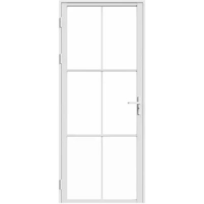 Unique Blocco Porta Reversibile H204 X L93 Cm In Alluminio E Vetro Temperato Bianco - Seroto Unique Blocco Porta Reversibile H204 X L93 Cm In Alluminio E Vetro Temperato Bianco - Seroto
