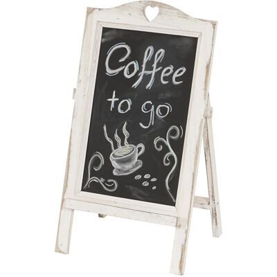 HHG - Lavagna Decorativa Menù Bar Ristorante Pub 715 Legno Paulonia 27x37x66cm Bianco Shabby HHG - Lavagna Decorativa Menù Bar Ristorante Pub 715 Legno Paulonia 27x37x66cm Bianco Shabby