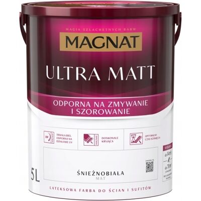 OEM Vernice Al Lattice Antiriflesso Magnat Ultra Matt, Bianca Opaca, 5 Litri OEM Vernice Al Lattice Antiriflesso Magnat Ultra Matt, Bianca Opaca, 5 Litri