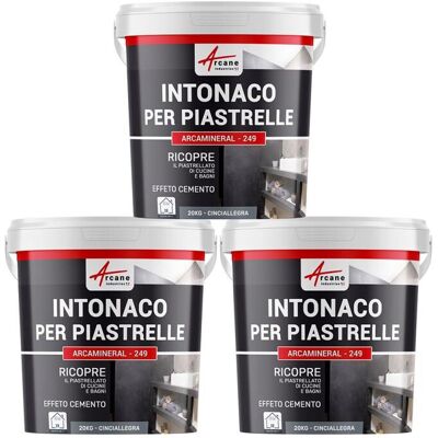 ARCANE INDUSTRIES Intonaco Per Piastrelle Del Bagno E Cucina, Su Pavimento E Pareti - Arcamineral - 3x 20 Kg Cinciallegra - ARCANE INDUSTRIES Intonaco Per Piastrelle Del Bagno E Cucina, Su Pavimento E Pareti - Arcamineral - 3x 20 Kg Cinciallegra -