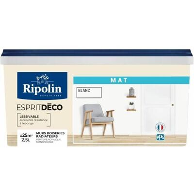Ripolin Esprit Deco Bianco Opaco 2,5L - Vernice Ripolin Esprit Deco Bianco Opaco 2,5L - Vernice
