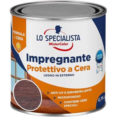 LO SPECIALISTA - Impregnante Cera a solvente - 0,75 L - Noce Antico - Finitura legno LO SPECIALISTA - Impregnante Cera a solvente - 0,75 L - Noce Antico - Finitura legno