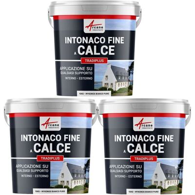 ARCANE INDUSTRIES Intonaco A Base Di Calce Per Decorazione Interna Ed Esterna - Tradiplus - 3 X 15 Kg Mykonos Bianco Puro - ARCANE INDUSTRIES Intonaco A Base Di Calce Per Decorazione Interna Ed Esterna - Tradiplus - 3 X 15 Kg Mykonos Bianco Puro -
