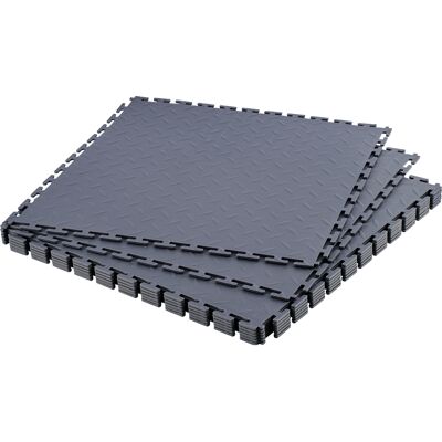 VEVOR Piastrelle Per Pavimenti Da Garage, Confezione Da 8 Piastrelle Modulari A Incastro Da 513 X 513 X 5 Mm, Tappetini Antiscivolo In Pvc Con Piastra Diamantata Per Officina, Grigio Grafite VEVOR Piastrelle Per Pavimenti Da Garage, Confezione Da 8 Piastrelle Modulari A Incastro Da 513 X 513 X 5 Mm, Tappetini Antiscivolo In Pvc Con Piastra Diamantata Per Officina, Grigio Grafite