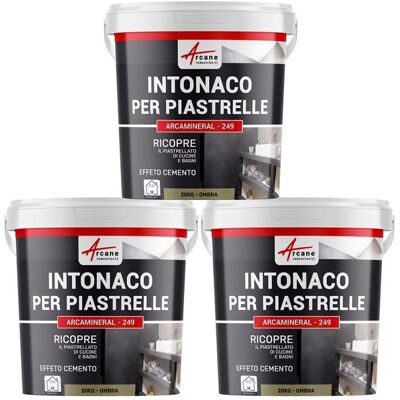 ARCANE INDUSTRIES Intonaco Per Piastrelle Del Bagno E Cucina, Su Pavimento E Pareti - Arcamineral - 3x 20 Kg Ombre - ARCANE INDUSTRIES Intonaco Per Piastrelle Del Bagno E Cucina, Su Pavimento E Pareti - Arcamineral - 3x 20 Kg Ombre -