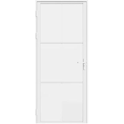 Unique Blocco Porta Reversibile H204 X L73 Cm In Alluminio E Vetro Temperato Satinato Bianco - Seroto Unique Blocco Porta Reversibile H204 X L73 Cm In Alluminio E Vetro Temperato Satinato Bianco - Seroto