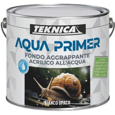 TEKNICA Aqua Primer Fondo Aggrappante Universale All'acqua Lt 2,5 Bianco Opaco TEKNICA Aqua Primer Fondo Aggrappante Universale All'acqua Lt 2,5 Bianco Opaco