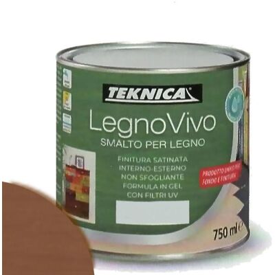 TEKNICA Legno Vivo Smalto All'acqua Per Legno 750ml In Gel Vari Colori - Colore: Marrone TEKNICA Legno Vivo Smalto All'acqua Per Legno 750ml In Gel Vari Colori - Colore: Marrone